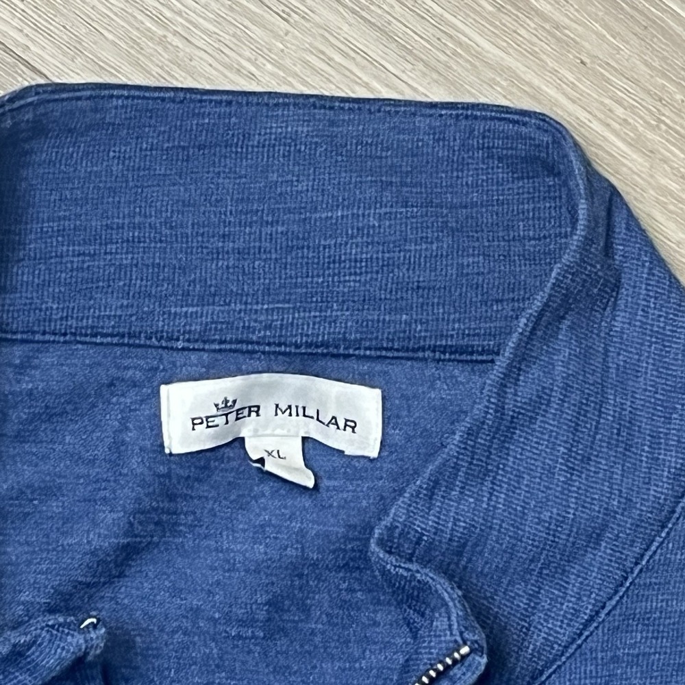 Peter Millar Crown Comfort Sweater Mens XL Blue Golf 1/4‎ Zip Pullover Preppy - Picture 2 of 12